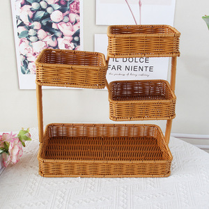 Rettangolo in Rattan tessuto ecologico moderno multifunzione cesto <span class=keywords><strong>di</strong></span> conservazione degli alimenti e Rack per uso domestico e della cucina - Product Image 1