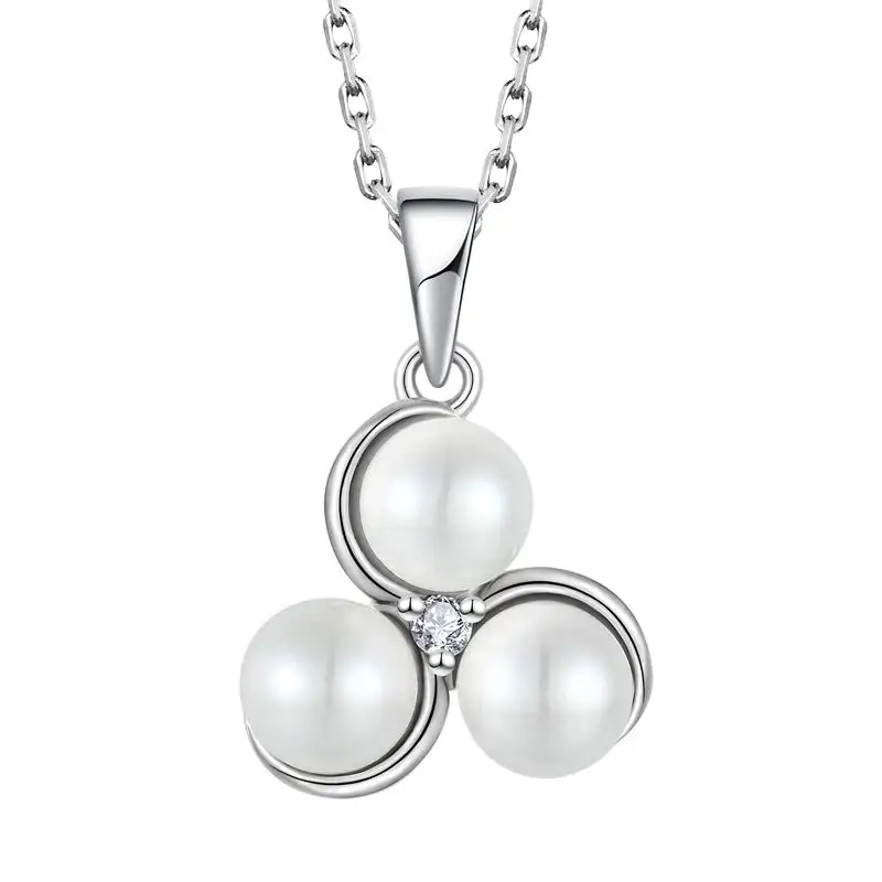Pave Sacred Sublimation Heart Love Connection 925 Sterling Silver Pearl Mount Pendant Necklace