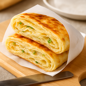 Pancake Croccante Sanquan con Cipollotti Sfilacciati, Congelato e Pronto da Friggere, Confezione da 320g per Ristoranti, Adatto ai Bambini - Product Image 3