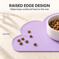 Tapis d'alimentation pour animaux de compagnie en silicone en forme de nuage, pour gamelles de nourriture et d'eau pour chats et chiens, avec rebord surélevé, logo personnalisé