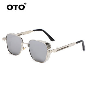 OTO-gafas de sol de metal para hombre, lentes rectangulares de vapor punk con steampunk, 2022 - Product Image 3