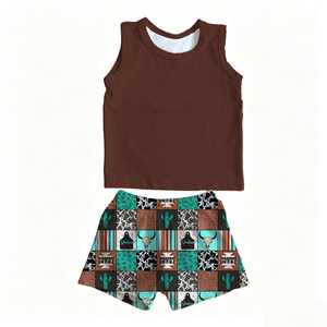 Conjuntos <span class=keywords><strong>de</strong></span> <span class=keywords><strong>Ropa</strong></span> para Niños Populares <span class=keywords><strong>de</strong></span> Alta Calidad, Sin Mangas, ODM, Personalizados con Estampado Occidental, <span class=keywords><strong>de</strong></span> Bambú/Algodón, Casuales <span class=keywords><strong>de</strong></span> Verano para Niños - Product Image 5