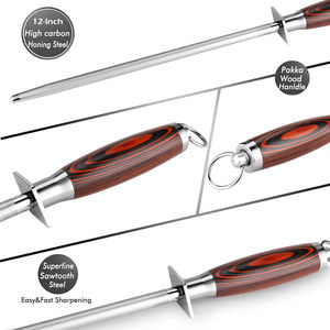 Affilacoltelli diamantati professionali 12 pollici colore legno manico portatile da cucina affilatore coltello veloce affilato per tutti i <span class=keywords><strong>coltelli</strong></span> - Product Image 5