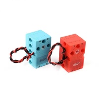 Compatible con LEGO, 360 °   Servomotor programable de doble eje de salida para bloques de construcción, programación gráfica Makecode