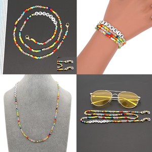 Go2boho Cadena de enmascaramiento para Gril Collar con letras bohemias Cadenas de gafas de sol arcoíris - Product Image 5