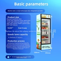 24-uurs verse-fruit automaat met intelligente vershoudfunctie, gekoelde displayvriezer, commerciële AI-visie en zelfbedieningsafhaling