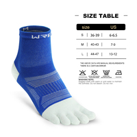 Chaussettes à cinq doigts WRELS Coolmax, tricotées, respirantes, avec soutien de la voûte plantaire, antidérapantes, absorbant la transpiration, pour la course à pied