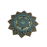 Tapis d'énergie de la vie florale de géométrie sacrée, base en bois, cristal de purification, disque de guérison, comme sous-verre pour la décoration murale de la maison