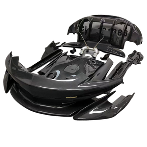 Para <span class=keywords><strong>Mclaren</strong></span> 540C 570S 570GT actualizado <span class=keywords><strong>600LT</strong></span> estilo fibra de carbono seco parachoques delantero falda lateral parachoques trasero cubierta trasera Kit de carrocería - Product Image 1