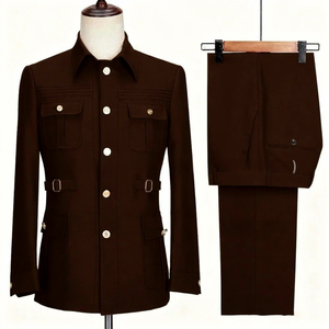 <span class=keywords><strong>Completo</strong></span> da <span class=keywords><strong>Uomo</strong></span> con Perline per Matrimoni e Abbigliamento Formale - Elegante Outfit da Sposo per Occasioni di Lavoro - Product Image 6