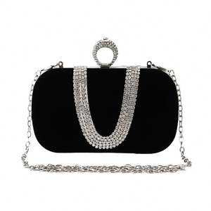 Pochette de soiree de luxe en cristal en forme de bouton de fleur pochette a bijoux en platine sac a main tendance pour femme av - Product Image 6