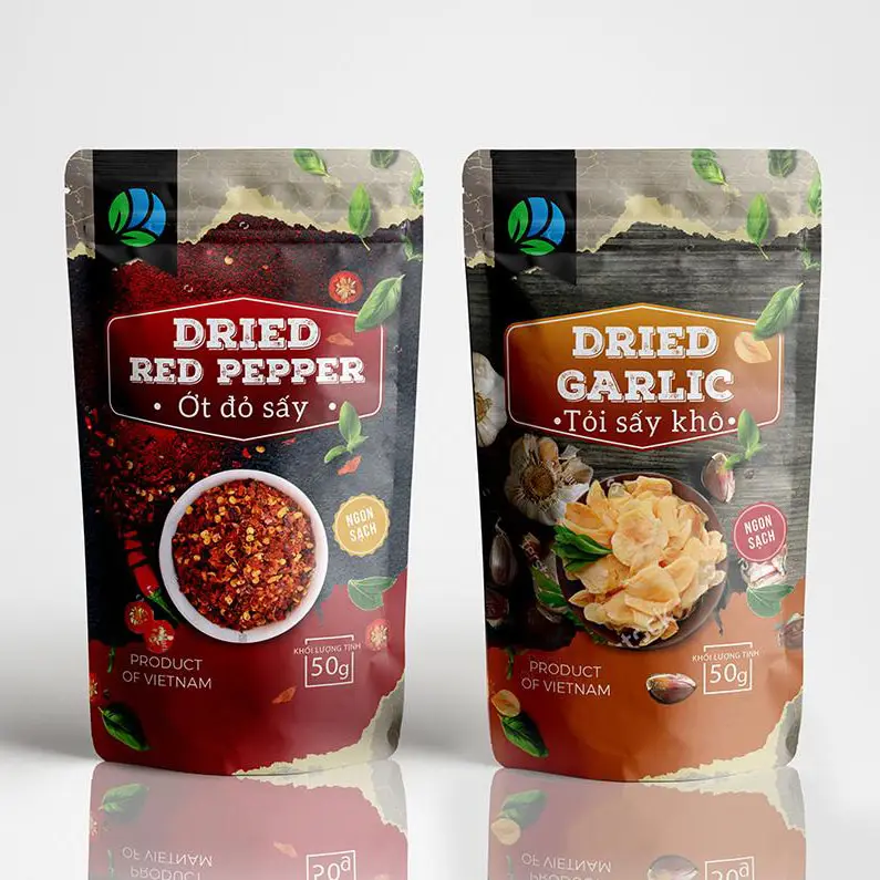 Custom Printed Resealable Paper Packing Sachet Pouch Portable Spices And Herbs Food Storage Plastic Packaging Mylar Bags