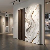 Panel de Pared Decorativo de PVC de Alta Gama, Moderno, Impermeable, Resistente al Fuego, Ecológico, Brillante, Insonorizante, de 1220x2440mm y 3mm de Grosor, para Dormitorio, Más Vendido