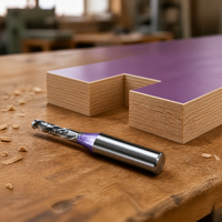 Fraise à spirale pour routeur CNC, revêtement violet, pour le travail du bois, outil de coupe double face pour panneaux stratifiés