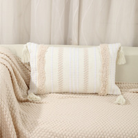 Coussin décoratif bohème marocain géométrique carré moderne tissé tufté antistatique 100% polyester avec fermeture éclair personnalisable
