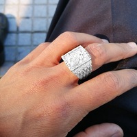 C & J Meilleure vente bague européenne et américaine pour homme nouvelle bague transfrontalière ailes dorées et aigle volant pour homme