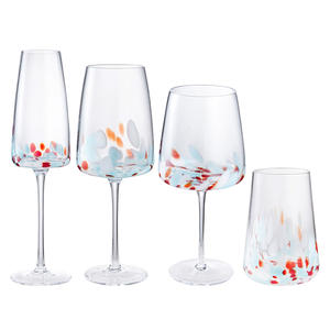 Verres à vin et flûtes à champagne uniques en cristal coloré, rouge et bleu, pour mariage, en gros - Product Image 1