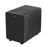 Boîtier PC de bureau Mini ITX SKTC/Xingkaitian Q1 vibrant en alliage d'aluminium avec refroidissement liquide, ports USB 3.0, design vertical, direct usine