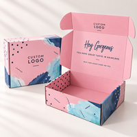 Boîte d'expédition en carton personnalisée pour commandes en gros avec message intérieur personnalisé et dimensions flexibles pour événements beauté
