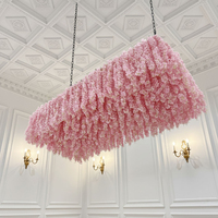 Fleurs en soie GNW Chine 5D Décoration d'hôtel Mariage Café Plafond Décoratif Flores Branche rose Plante en plastique Suspendue Mur Plafond