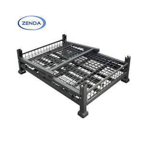 절묘한 솜씨 무거운 의무 창고 스택 접이식 스틸 상자 케이지 스틸 팔레트 - Product Image 6