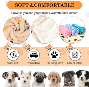 كلب القط لينة النوم حصيرة وسادة غطاء السرير بطانية لطيف باو طباعة الحيوانات الأليفة بطانية للكلب - Product Image 3