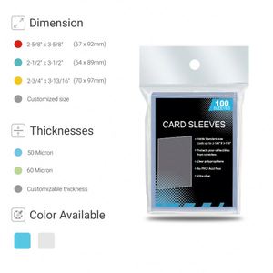 Protège-cartes 100 pièces en polypropylène transparent sans PVC, sans acide, pour objets de collection, taille standard, protection - Product Image 3