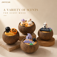 Juego de Velas Aromáticas de Coco para Halloween de Marca Privada, Velas de Cera de Soja Hechas a Mano para Decoración del Hogar, Fragancia Personalizada OEM ODM