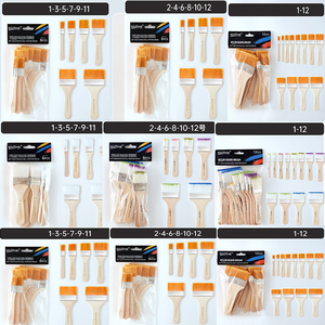 Pinceaux en nylon polyvalents de différentes tailles avec manche en bois pour les peintres d'art professionnels. - Product Image 2