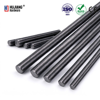 Barre filetée entièrement filetée en acier au carbone noir oxydé à haute résistance DIN975, finition noire, goujon à filetage intégral, fixations métalliques robustes