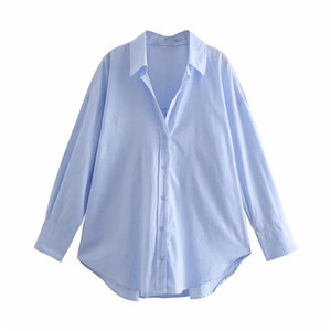 Chemise en popeline à simple boutonnage pour <span class=keywords><strong>femme</strong></span>, chemisier manches longues, couleur bonbon, simple, printemps, - Product Image 5