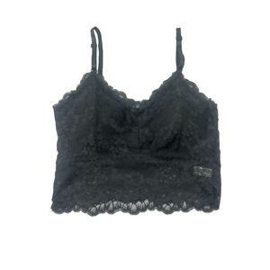 Women Polyamide Lace Push up Bralette with Removable Chest Pad Opaque Floral Design <b>Red</b> - Product Image 6