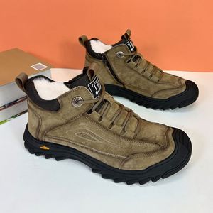 Bottes d'hiver pour hommes, imperméables, à lacets, bottes de neige à la cheville avec doublure en laine de qualité supérieure, chaussures de randonnée d'hiver chaudes pour hommes - Product Image 5