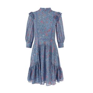 XIUYU a duré personnalisé mini robe en dentelle à volants floraux bleu ciel - Product Image 5