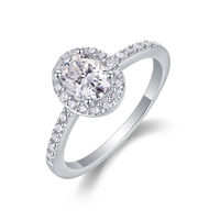 Anillo de Diamante Cultivado en Laboratorio Color D VVS1 en Oferta, Plata 925 con Baño de Oro Blanco de 18K, Anillo de Boda