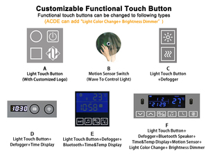 Phong cách hiện đại hình chữ nhật lớn LED ánh sáng không khung tường gương IP44 đánh giá ngang Backlit cảm biến chuyển động cảm ứng thiết kế đồ họa - Product Image 6