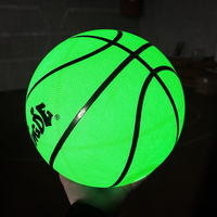 Ballon de basket lumineux personnalisé qui brille dans le noir, deux hauteurs de luminosité, cadeaux lumineux, ballon de basket en caoutchouc LED
