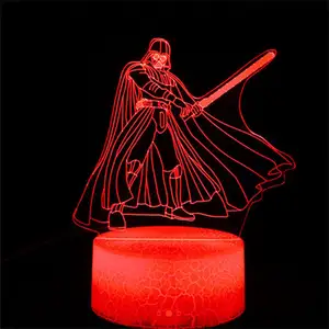Новая портативная Настольная лампа для джедая рыцаря, Детская домашняя декоративная 3D-лампа, световые иллюзии со звездами войн, светодиодная игрушка, ночник для детей