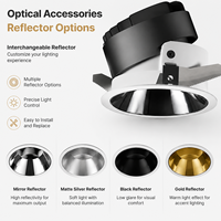 Spot encastré LED COB à CRI élevé 8W-20W, anti-éblouissement, à cadre étroit, 2700K 3000K 4000K 15 °   24 °   36 °   pour l'intérieur