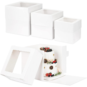 Hot Selling Biodegradable Folding Cake Box Matt Lamination Embossing UV Coating Vanishing <b>Window</b> Foldable Paper Packaging - Product Image 1
