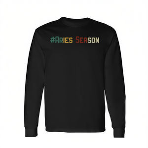 Camiseta de manga larga con signo del zodiaco de la temporada de Aries, diseño de estrellas de cumpleaños de marzo y abril - Product Image 2