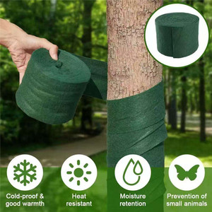 Bande de protection pour arbres en tissu vert, résistante au froid et au soleil, avec rétention d'humidité, pour l'aménagement paysager des parcs et les arbres fruitiers - Product Image 2