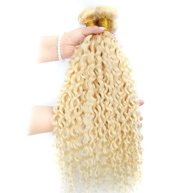 Gold 613 Brazilian Remy Human Hair Water Wave Bundles 613 Blonde Hair Extension 30 Inches Water Hair