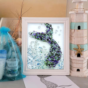 Vendita calda cornice quadrata a conchiglia per foto artigianato paesaggio naturale decorazione per la casa lucida tecnica fai da te realizzata in resistente materiale a conchiglia - Product Image 6