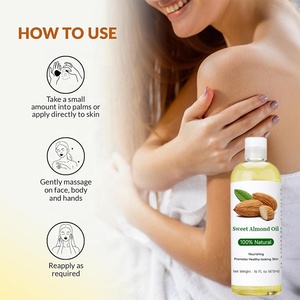 16 floz 100% d'huile d'<span class=keywords><strong>amande</strong></span> douce pure et naturelle pressée à froid pour le bricolage beauté non grasse non parfumée - Product Image 2