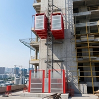 Ascenseur de chantier à double cage haute performance 2x2000kg avec système de sécurité SC200/200