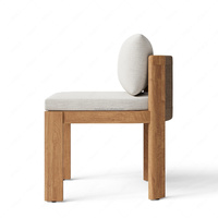 Ensemble de table à manger d'extérieur en teck durable FERLY, 6 chaises, mobilier de patio moderne pour jardin, cour, arrière-cour, séchage rapide