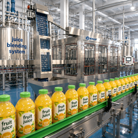 Ligne de production entièrement automatique de pasteurisation, d'embouteillage, de remplissage et de bouchage de jus de fruits en bouteilles PET