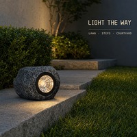 Lampes solaires d'extérieur en résine de style rustique pour la décoration de cour, lumières d'ambiance de jardin, lampes LED pour aménagement paysager