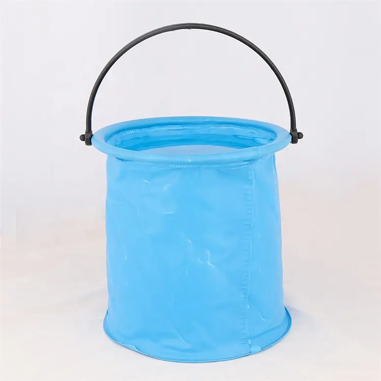 Multi-função Fold Beach Bucket Outdoor Pvc Car Wash Jardinagem Balde Dobrável Com Alça Para Pesca